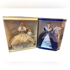 TWO Vintage, Special Edition Millennium Era Princess Barbies in Original Boxes